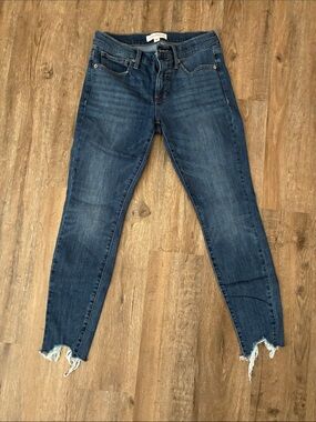 Lucky Brand Dark Blue Skinny Jeans with Frayed Hem
